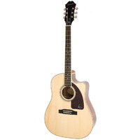 EPIPHONE AJ-220SCE 6 String Advanced Jumbo Acoustic/Electric Guitar with Cutaway in Natural