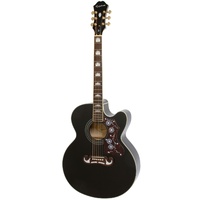 EPIPHONE EJ-200SCE 6 String Acoustic/Electric Guitar with Cutaway in Black