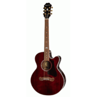 EPIPHONE COUPE EJ-200 6 String Acoustic/Electric Cutaway Guitar in Wine Red