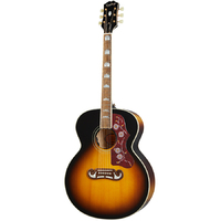 EPIPHONE MASTERBILT J200 6 String Super Jumbo Solid Figured Maple Body with Solid Sitka Top in Aged Vintage Sunburst Gloss