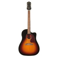 EPIPHONE MASTERBILT J45 EC 6 String Sloped Shoulder Dreadnought Cutaway Solid Mahogany Body with Solid Sitka Spruce Top in Aged Vintage Sunburst Gloss