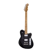 REVEREND CHARGER HB 6 String Electric Guitar with Roasted Maple Neck in Midnight Black