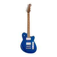 REVEREND CHARGER RA 6 String Electric Guitar with Dark Roasted Maple Neck in Trans Blue Flame Maple