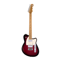 REVEREND CROSSCUT W 6 String Electric Guitar with Wilkinson Tremolo Roasted Maple Neck in Metallic Red Burst