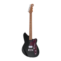 REVEREND DOUBLE AGENT W 6 String Electric Guitar with Wilkinson Tremolo Roasted Maple Neck in Midnight Black
