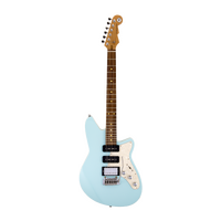 REVEREND SIX GUN HPP 6 String Electric Guitar with Wilkinson Tremolo Roasted Maple Neck in Chronic Blue