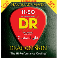 DR DRAGON SKIN 11/50 Acoustic Strings Set Custom Light DSA-2/11 (2 Pack)