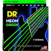 DR HI-DEF NEON GREEN Electric 7 String Set Heavy 11/60 NGE7-11