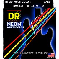 DR HI-DEF NEON MULTICOLOUR Bass 4 String Set Medium 45/105 NMCB-45