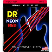 DR HI-DEF NEON RED Bass 4 String Set Medium 45/105 NRB-45