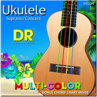 DR MULTICOLOUR Ukulele Strings Set Soprano/Concert UMCSC