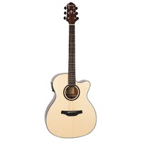 CRAFTER HT-250CE/N Orchestra Acoustic/Electric Guitar with Cutaway Spruce Top in Gloss with Gig Bag