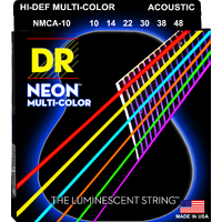 DR HI-DEF NEON Acoustic String Set 10-48 EXTRA LIGHT MULTI COLOUR NMCA-10