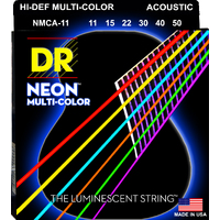 DR HI-DEF NEON Acoustic String Set 11-50 Custom Light MULTI COLOUR NMCA-11