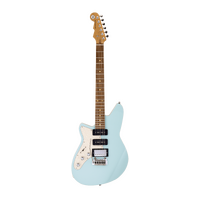 REVEREND SIX GUN HPP 6 String Left Hand Electric Guitar with Wilkinson Tremolo Roasted Maple Neck in Chronic Blue
