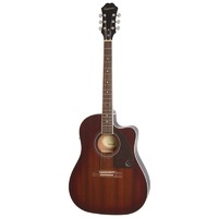 EPIPHONE AJ220SCE 6 String Jumbo/Electric Cutaway Guitar in Mahogany Burst 