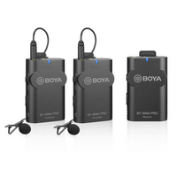 BOYA BY-WM4 PRO-K2 Wireless Microphone System includes 1 Receiver and 2 Transmitters
