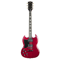J&D LUTHIERS LEGACY 6 String Left Hand SG Style Electric Guitar in Cherry JDL-SGL-CH