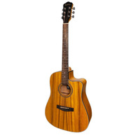 MARTINEZ MDC-41-KOA Acoustic/Electric Cutaway Guitar in Natural Koa