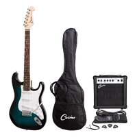 CASINO 6 String Strat-Style Electric Guitar Pack in Blue Sunburst with a 15 Watt Amplifier