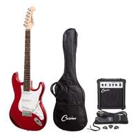 CASINO 6 String Strat-Style Electric Guitar Pack  in Candy Apple Red with a 10 Watt Amplifier