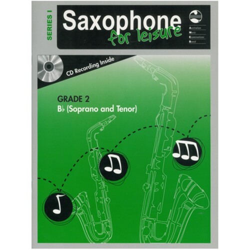 AMEB SAXOPHONE FOR LEISURE Series 1 Grade 2 Tenor Book & CD