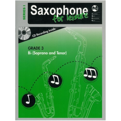 AMEB SAXOPHONE FOR LEISURE Series 1 Grade 3 Tenor Book & CD
