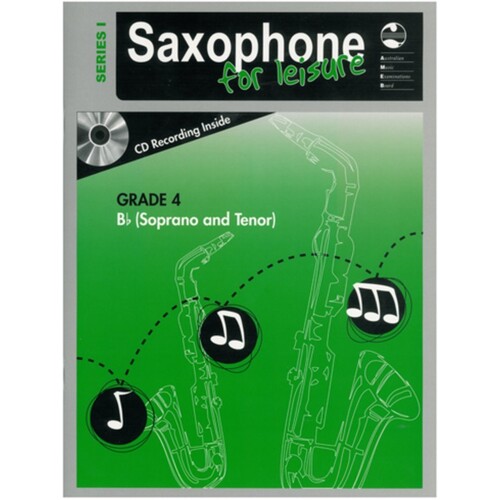 AMEB SAXOPHONE FOR LEISURE Series 1 Grade 4 Tenor Book & CD