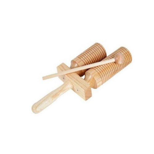 CPK ED233 10 1/2 INCH DUAL HANDHELD GUIRO TONE BLOCK WITH BEATER NATURAL