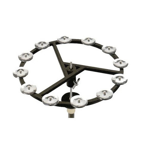 CPK DA201 10 INCH HI HAT TAMBOURINE 12 PAIRS JINGLES BLACK