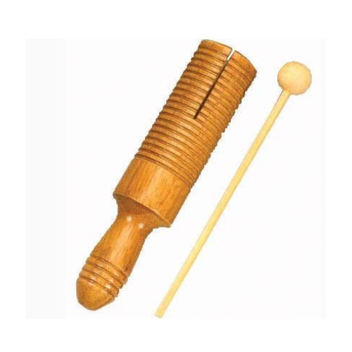 CPK ED235 08 1/4 INCH GUIRO TONE BLOCK WITH HANDLE AND BEATER NATURAL