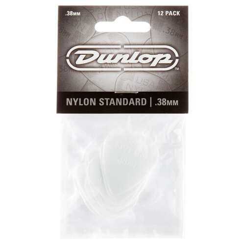 JIM DUNLOP PLECTRUMS 0.38mm Nylon Greys Players 12 Pack Picks