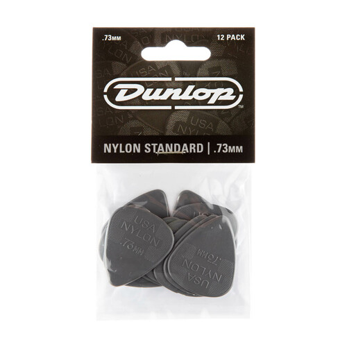 JIM DUNLOP PLECTRUMS 0.73mm Nylon Greys Players 12 Pack Picks