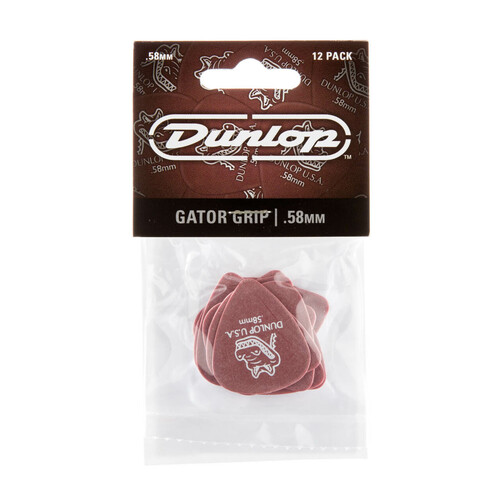 JIM DUNLOP PLECTRUMS 0.58mm Gator Grip Players 12 Pack Picks