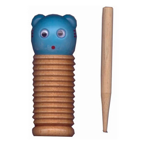 MANO ED705 05 INCH GUIRO SHAKER WITH BEARS HEAD WITH SCRAPER