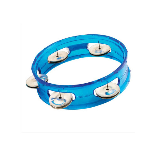 CPK ED270BL 06 INCH TAMBOURINE TRANSPARENT RIM 05 PAIRS OF JINGLES BLUE