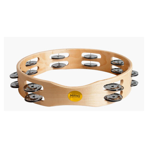 MANO ED613 10 INCH TAMBOURINE HEADLESS WOOD 18 PAIRS OF JINGLES