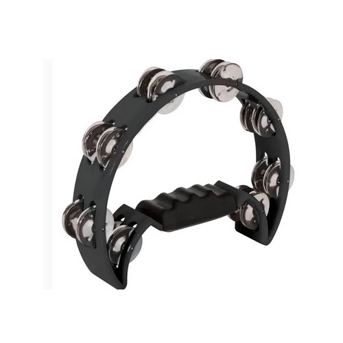 MANO TMP11B 1/2 MOON TAMBOURINE 16 PAIRS SINGLE ROW JINGLES BLACK