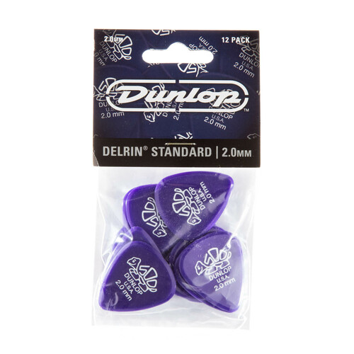 JIM DUNLOP PLECTRUMS 2.00mm Delrin 500 Standards Players 12 Pack Picks