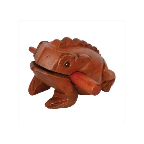 MANO EM337L 05 INCH LONG GUIRO TONE FROG BROWN WITH BEATER