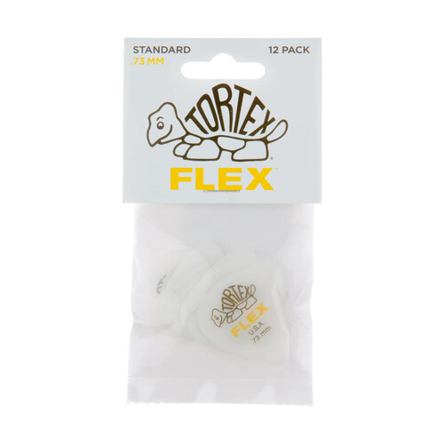 JIM DUNLOP PLECTRUMS 0.73mm Tortex Flex Standards Players 12 Pack Picks