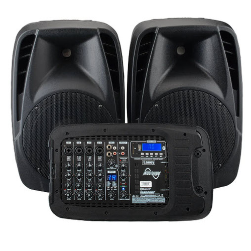 AUDIOHUB AH2500D 500 WATT COMPLETE PA SYSTEM WITH 2 X MICS AND CABLES
