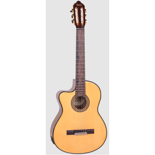 VALENCIA VC564CE 4/4 SIZE CLASSICAL/ELECTRIC LEFT HAND CUTAWAY GTR HIGH GLOSS