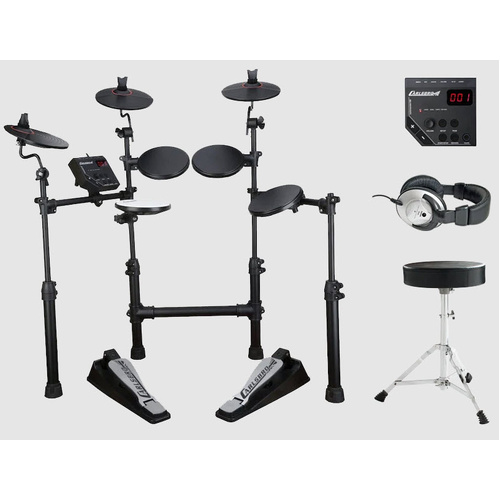 CARLSBRO CSD100P 5 PIECE COMPACT ELECTRONIC KIT WITH STOOL AND HEADPHONES