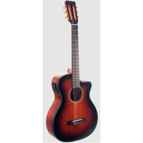 VALENCIA VA434CE AUDITORIUM SIZE CLASSICAL/ELECTRIC CUTAWAY GTR CLASSIC SUNBURST