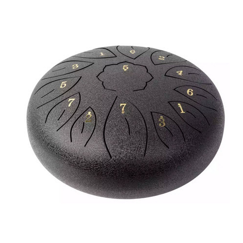 MANO MPC54BK 14 INCH 13 NOTE C DIATONIC TONGUE DRUM WITH ROPE EDGING BLACK