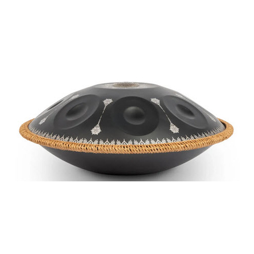 MANO MPC70MBK 22 INCH STAINLESS STEEL 10 NOTE HANDPAN WITH BAG AND STAND SILVER WITH MANDALA