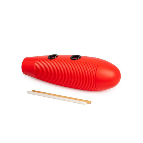 MANO EDP09 LARGE PLASTIC GUIRO IN RED WITH SCRAPER