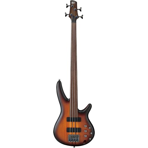 IBANEZ BASS WORKSHOP SRF700 4 String Fretless Electric Bass Guitar in Brown Burst Flat