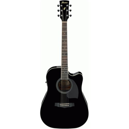 IBANEZ PF15ECE 6 String Dreadnought/Electric Cutaway Guitar in Black